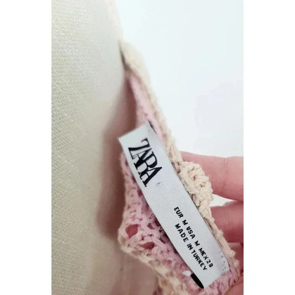 Zara Pastel Rainbow Crochet Knit Sleeveless Y2K 90s Crop Top Tank Cami M - Picture 8 of 9